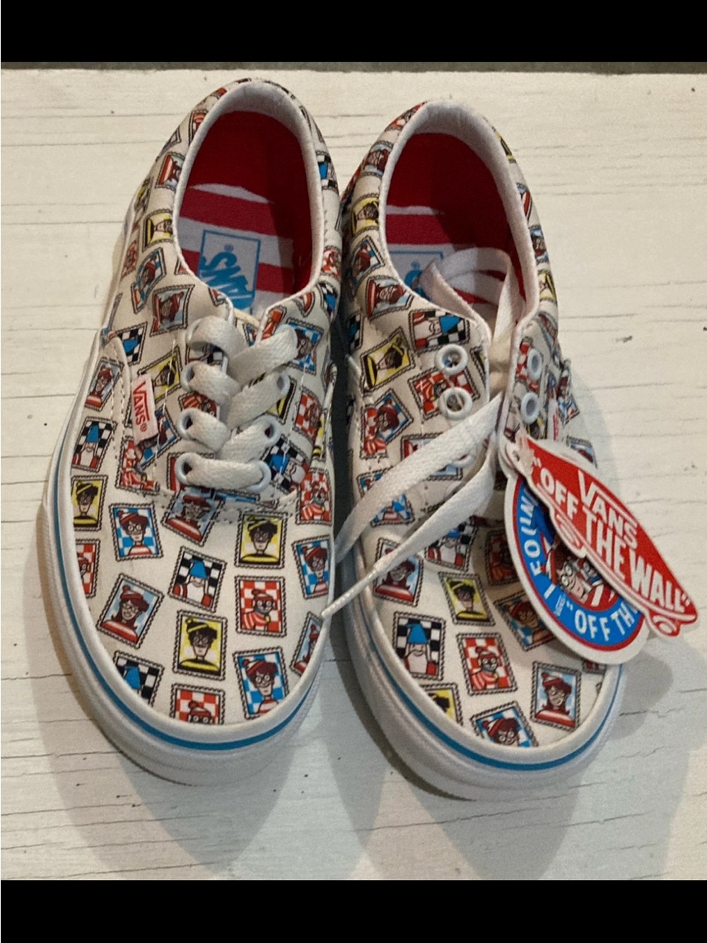Vans Kids White Multi Cartoon Print Canvas Sneakers